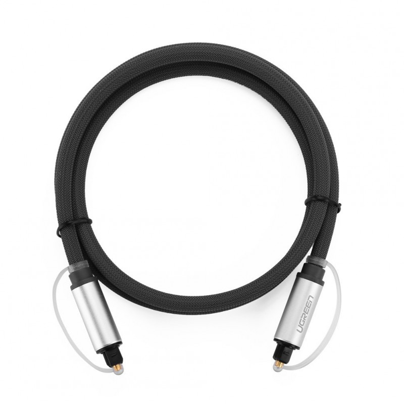 Cable de audio Toslink UGREEN, nailon trenzado, 3m Plata