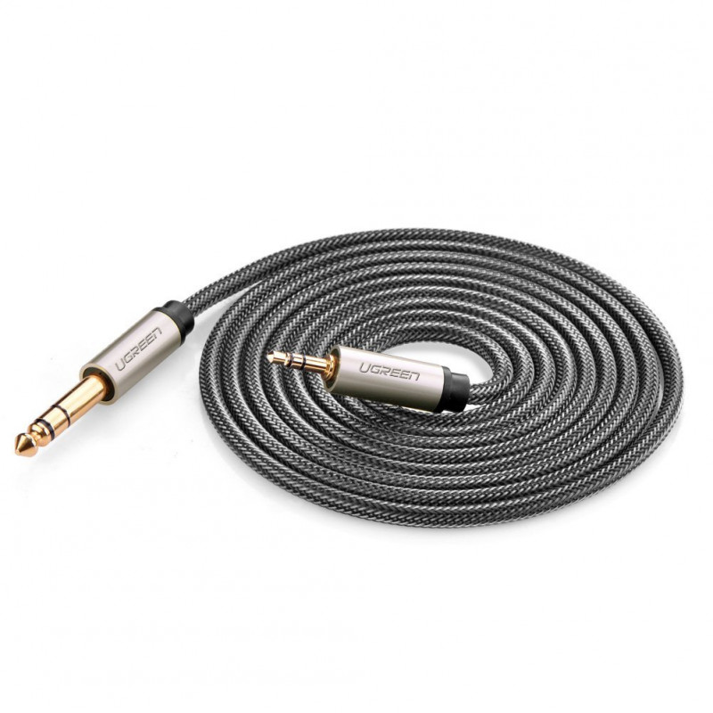 Cable de audio estéreo de 3,5 mm UGREEN TRS conector macho-macho 1 m Gris