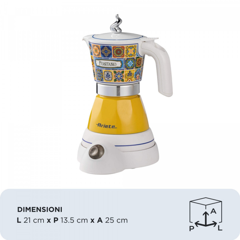 Ariete Moka Positano Electric cafetera moka eléctrica 1358PO, negra