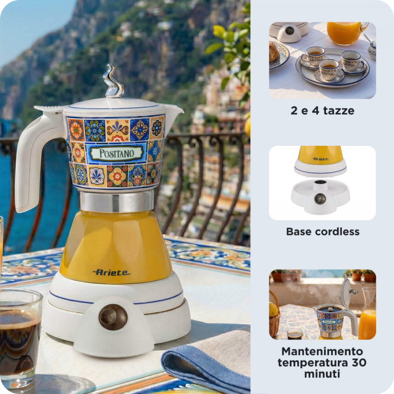 Ariete Moka Positano Electric cafetera moka eléctrica 1358PO, negra