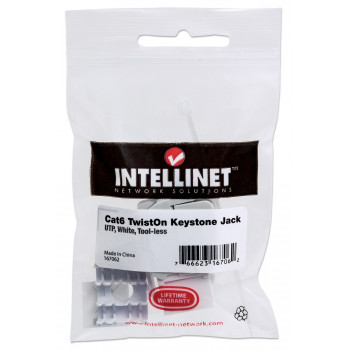 Intellinet 167062 Cat6 UTP Keystone Jack, sin herramientas, blanco