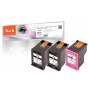 Peach PI300-563 cartucho de tinta compatible pack de 3 Negro Cian Magenta Amarillo para HP DeskJet 1000 1010 1050 1050A 1055 1510 y otros