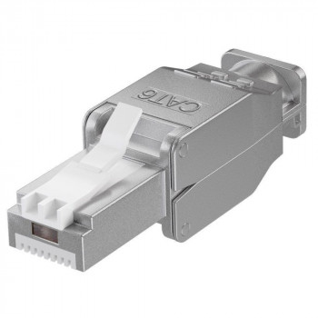 Techly 105889 Conector modular RJ45 Cat6 STP sin herramientas, 1G, apantallado, transparente