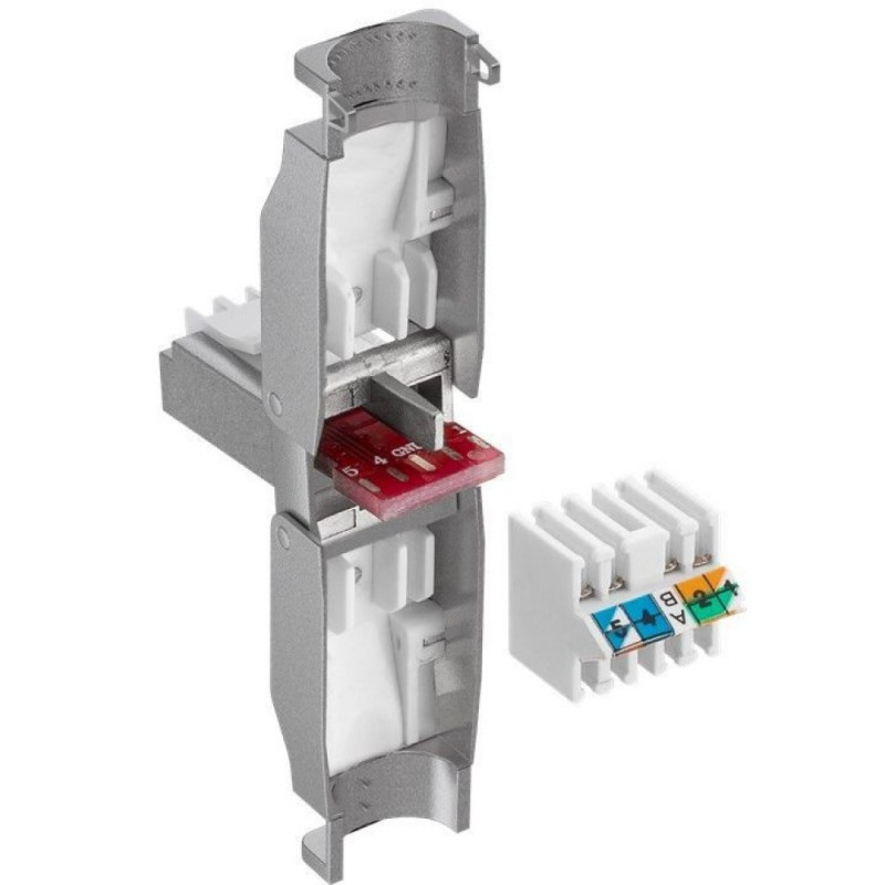 Techly 105889 Conector modular RJ45 Cat6 STP sin herramientas, 1G, apantallado, transparente