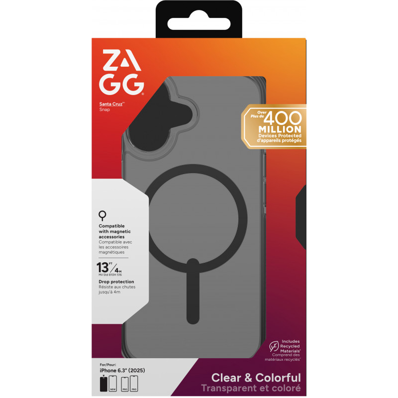 ZAGG Santa Cruz Snap funda para iPhone 17 - negro medianoche