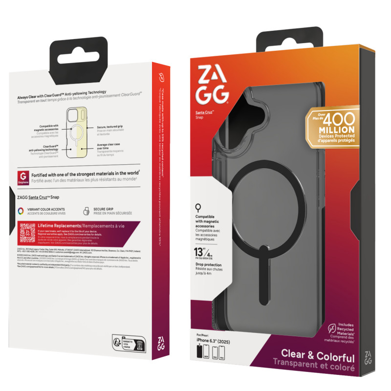ZAGG Santa Cruz Snap funda para iPhone 17 - negro medianoche