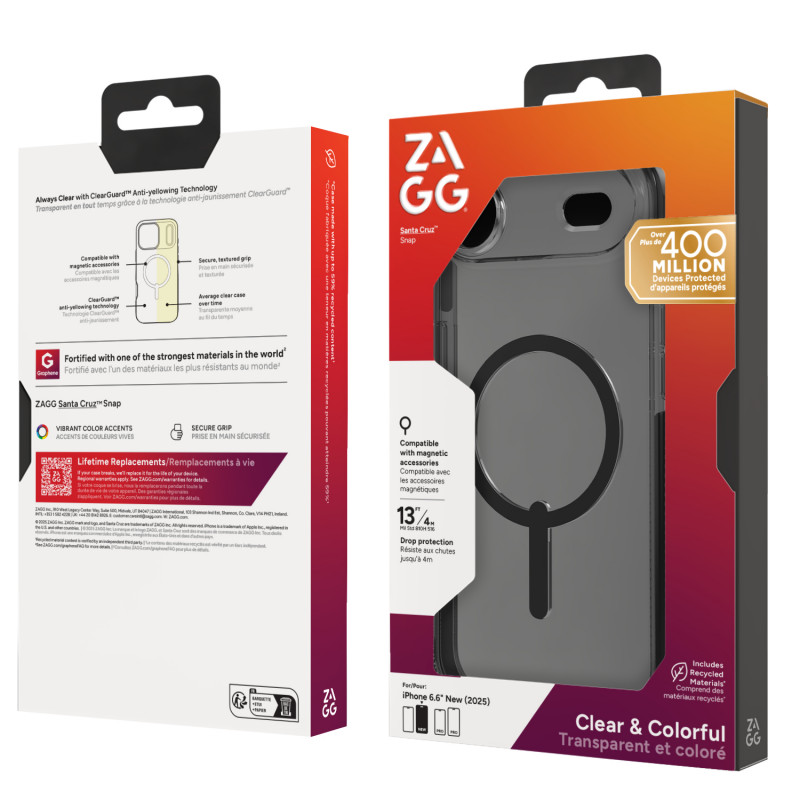 ZAGG Santa Cruz Snap funda para iPhone Air - negro medianoche
