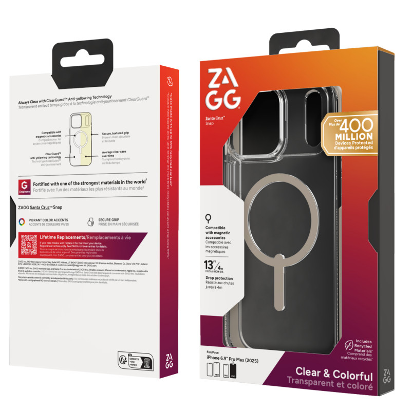 ZAGG Santa Cruz Snap funda para iPhone 17 Pro Max - titanio