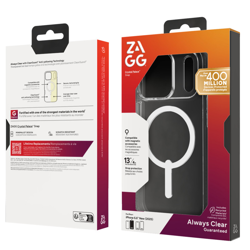 Funda ZAGG Crystal Palace Snap para iPhone 17 Pro - Transparente
