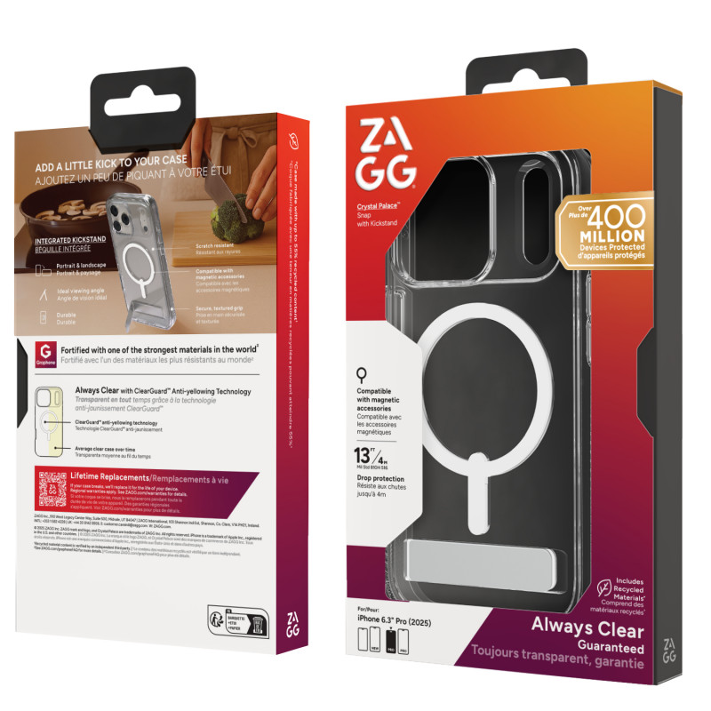 ZAGG Crystal Palace Snap Case para iPhone 17 Pro - Transparente