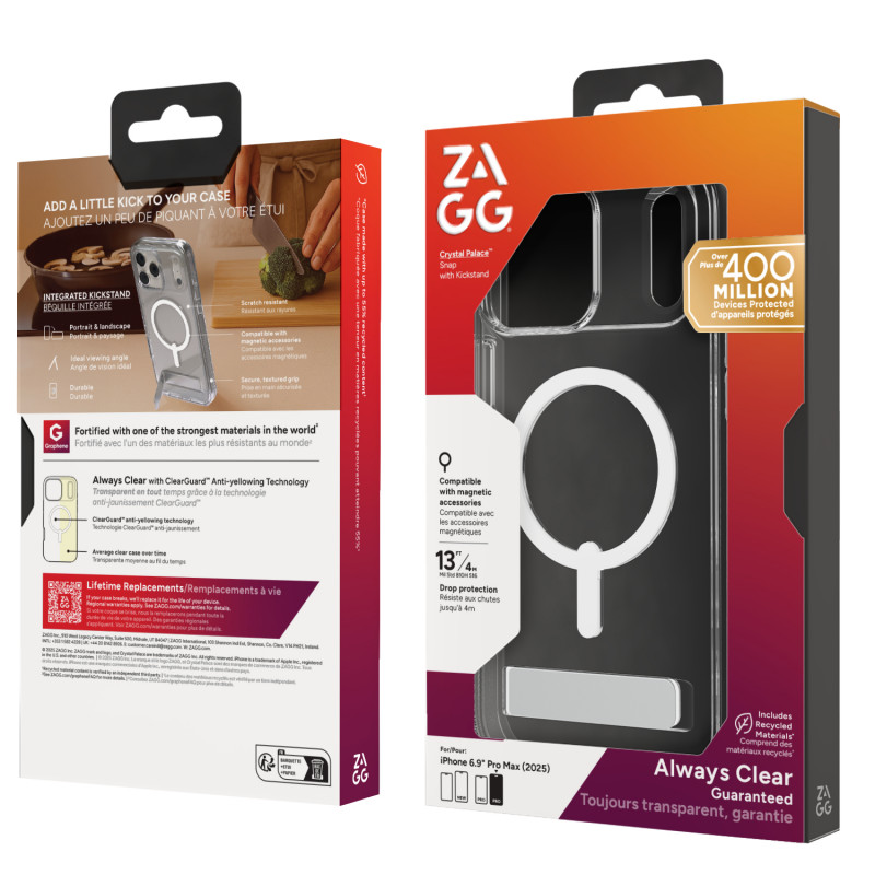 ZAGG Crystal Palace Snap Funda para iPhone 17 Pro Max - Transparente