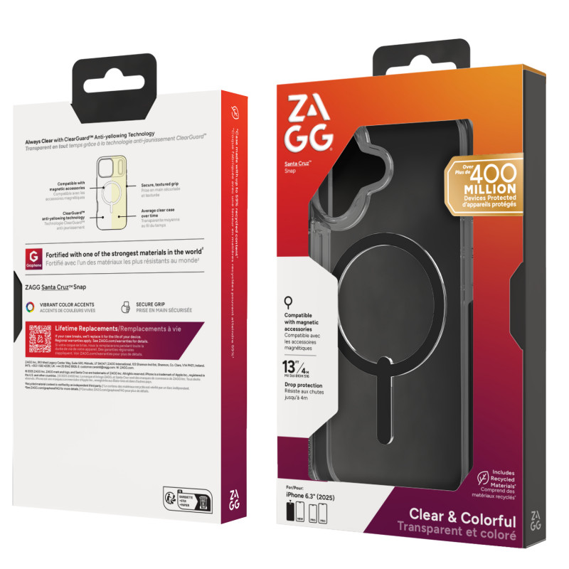 ZAGG Santa Cruz Snap Funda para Apple iPhone 17 - Negra