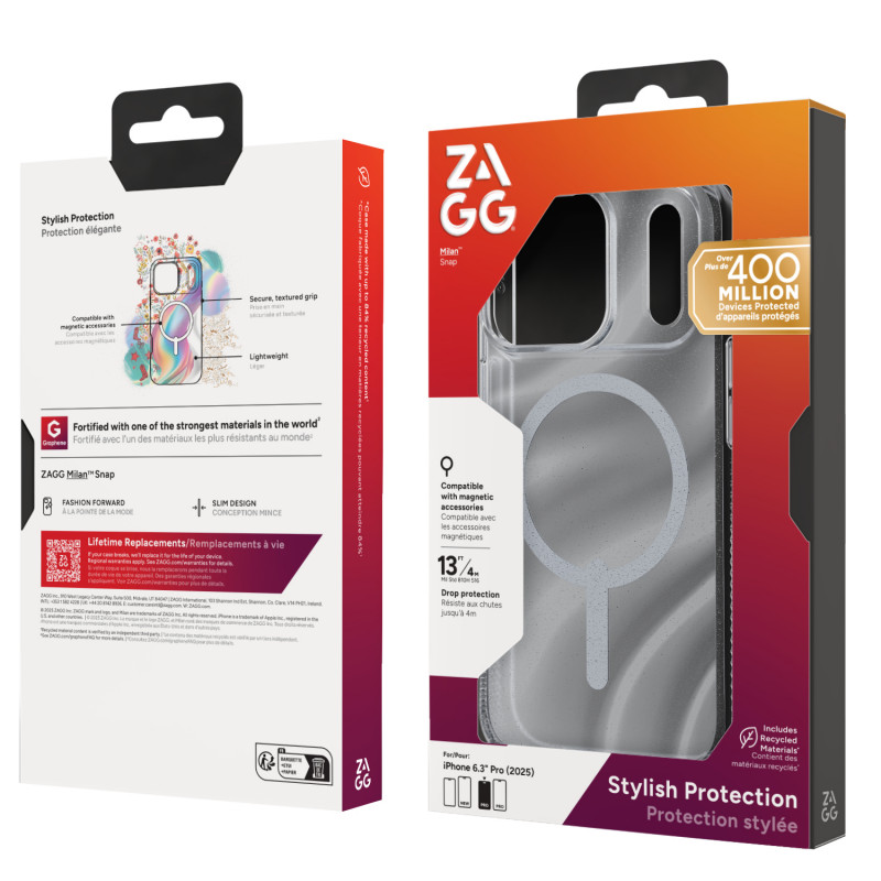 ZAGG Milan Snap funda para Apple iPhone 17 Pro - Glitzer-Wirbel
