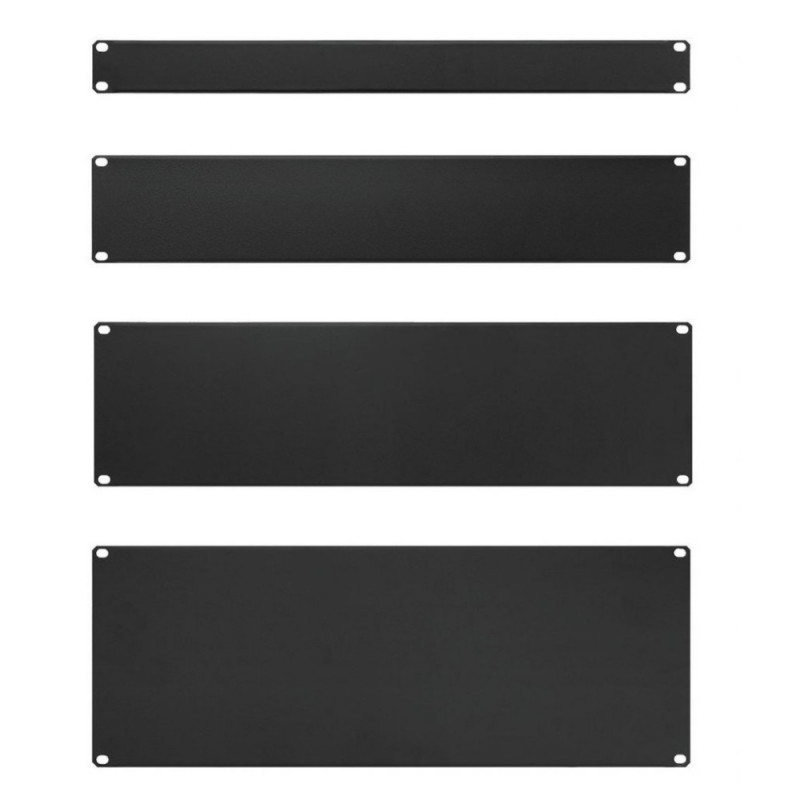 Techly 302013 Panel ciego para rack 19 pulgadas 2U, acero, negro