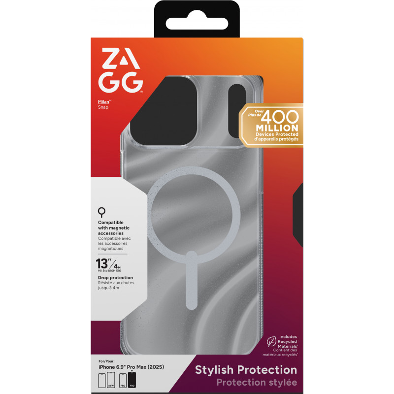 ZAGG funda Milan Snap para iPhone 17 Pro Max - remolino brillante