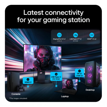 LG UltraGear Evo AI 32GX870B-B monitor gaming Tandem OLED 31,5 inch 4K 240Hz / FHD 480Hz, HDR500, USB-C 90W
