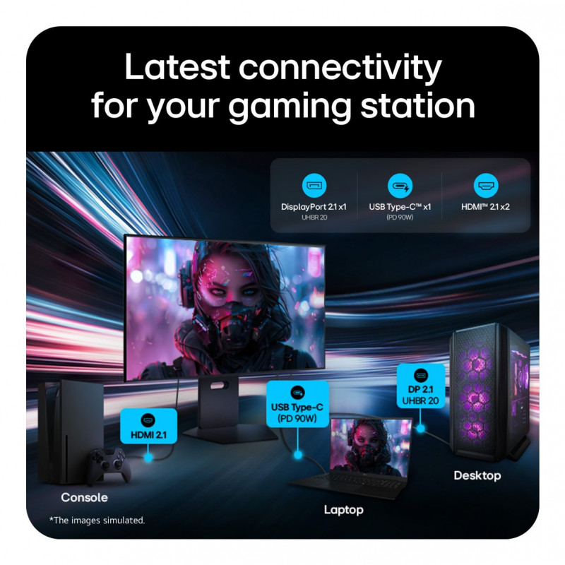 LG UltraGear Evo AI 32GX870B-B monitor gaming Tandem OLED 31,5 inch 4K 240Hz / FHD 480Hz, HDR500, USB-C 90W
