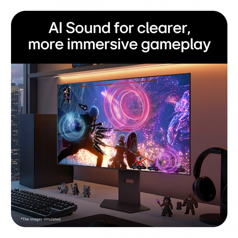 LG UltraGear Evo AI 32GX870B-B monitor gaming Tandem OLED 31,5 inch 4K 240Hz / FHD 480Hz, HDR500, USB-C 90W