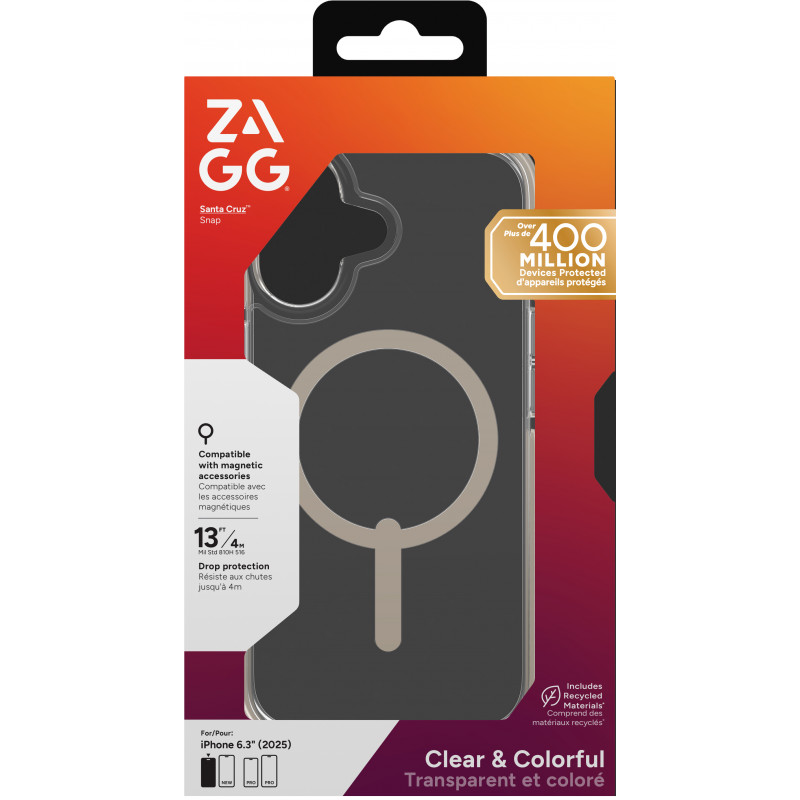 Funda ZAGG Santa Cruz Snap para iPhone 17, titanio