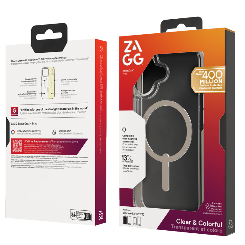 Funda ZAGG Santa Cruz Snap para iPhone 17, titanio