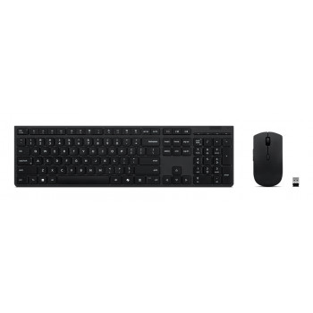 Lenovo Professional Conjunto inalámbrico de teclado y ratón - Distribución danesa, 1600 DPI, 2,4 GHz, Negro