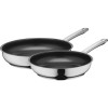 SILIT Calabria Set de sartenes 24 y 28 cm acero inoxidable con mangos negros