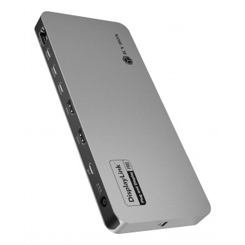 ICY BOX IB-DK7402-C31 Diamond Dock 12-in-1 estación de acoplamiento USB-C, 5x salida de vídeo, 140 W PD, DisplayLink, antracita/negro