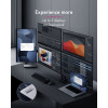 ICY BOX IB-DK7402-C31 Diamond Dock 12-in-1 estación de acoplamiento USB-C, 5x salida de vídeo, 140 W PD, DisplayLink, antracita/negro