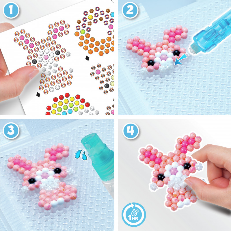 EPOCH Aquabeads Craft Studio Set de iniciación – Más de 800 cuentas activadas por agua en 12 colores, bandeja de diseño reutilizable, bolígrafo de cuentas y pulverizador, sin calor ni pegamento, set creativo de arte con cuentas para niños a partir de 4 años