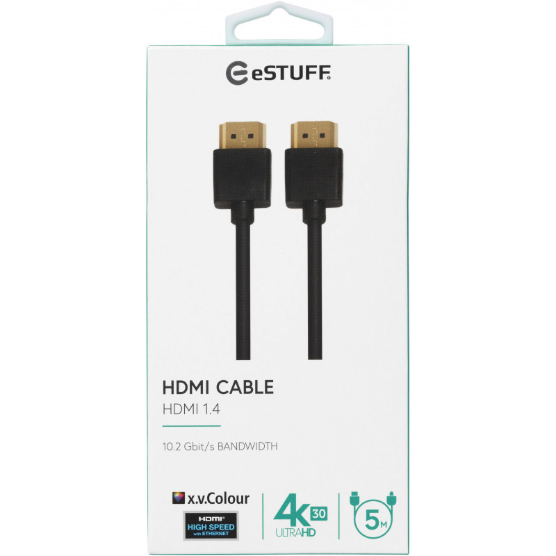 ESTUFF cable HDMI 1.4 High-Speed con Ethernet 5m 4K 3D ARC negro