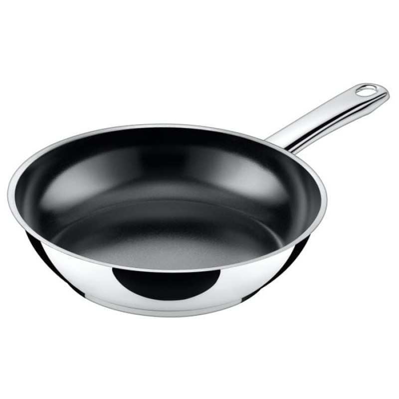 SILIT Talis set de sartenes con espátula, 20 y 24 cm, acero inoxidable/negro