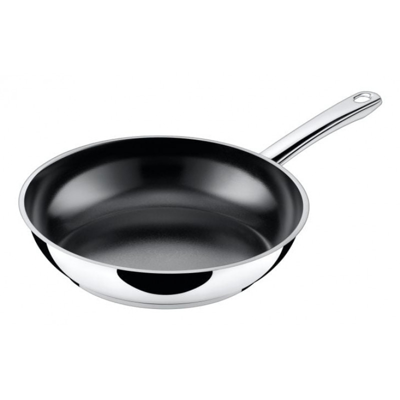 SILIT Talis set de sartenes con espátula, 20 y 24 cm, acero inoxidable/negro