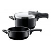 SILIT Silargan Sicomatic t-Plus Set de ollas a presión 4,5L + 3,0L, 22cm, Negro