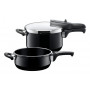 SILIT Silargan Sicomatic t-Plus Set de ollas a presión 4,5L + 3,0L, 22cm, Negro