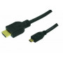 LogiLink Cable HDMI de alta velocidad con Ethernet, conector HDMI Type-A macho a conector Micro HDMI Type-D macho, 1,5 m, Negro