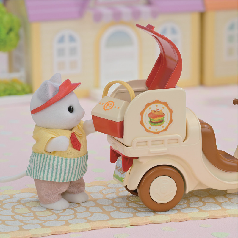 Sylvanian Families Puesto de hamburguesas móvil con figura