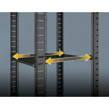 Intellinet rack - estante - con raíles variables, montaje fijo - negro, RAL 9004 - 1U - 48,3 cm (19 inch)