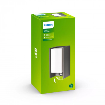 Lámpara de pared Philips myGarden IR ES Bridge 42W con detector de movimiento antracita