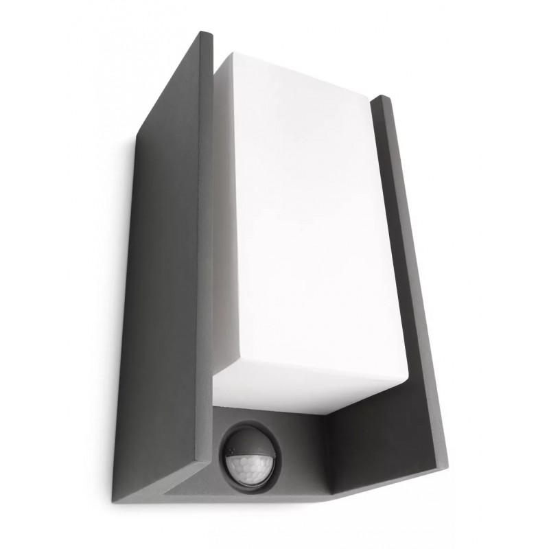 Lámpara de pared Philips myGarden IR ES Bridge 42W con detector de movimiento antracita