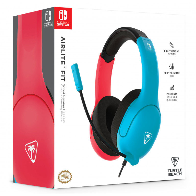 Turtle Beach Airlite Fit auriculares gaming con cable - azul neón y rojo TBS-8002-25
