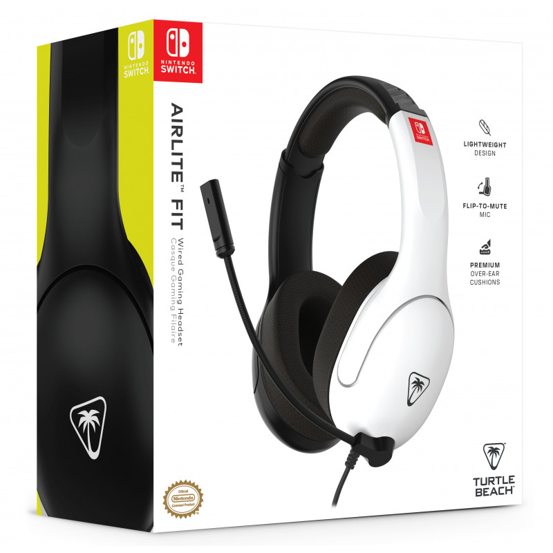 Turtle Beach Airlite Fit auriculares NS negros y blancos - auriculares gaming over-ear con cable y micrófono flip-to-mute