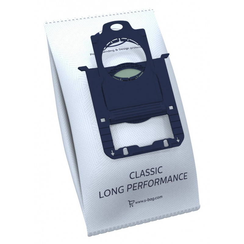 AEG GR201SM s-bag Classic Long Performance bolsas aspirador, pack de 8, azul/blanco, para VX4 Serie 900 168 824