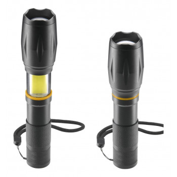 Hama W200 linterna LED 2 en 1, 200 lm, enfoque zoom, 3 modos, negro