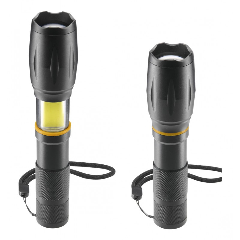Hama W200 linterna LED 2 en 1, 200 lm, enfoque zoom, 3 modos, negro