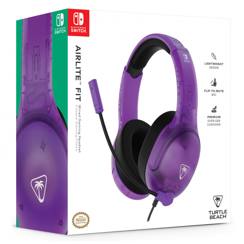 Turtle Beach Airlite Fit auriculares gaming con cable para Nintendo Switch - Ghost lila TBS-8002-45