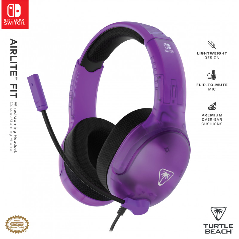 Turtle Beach Airlite Fit auriculares gaming con cable para Nintendo Switch - Ghost lila TBS-8002-45