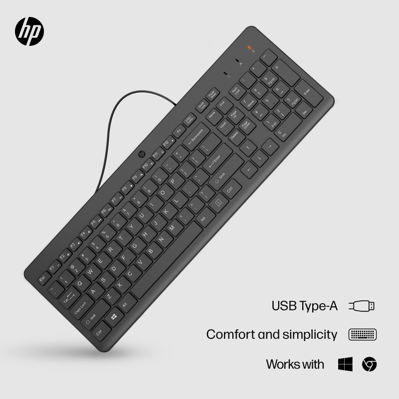 Teclado HP 150 con cable griego (GRK) negro 664R5AA#AB7