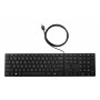 HP Desktop 320K Teclado USB con cable – Teclado belga AZERTY, Negro, Tamaño completo con teclado numérico, Resistente a salpicaduras, para Thin Clients y sobremesa (9SR37AA#AC0)