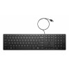 HP Desktop 320K Teclado USB con cable – Teclado belga AZERTY, Negro, Tamaño completo con teclado numérico, Resistente a salpicaduras, para Thin Clients y sobremesa (9SR37AA#AC0)