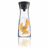 WMF Basic jarra de agua 0,75 L, vidrio con tapa de acero inoxidable y junta de silicona, transparente/negro 06.1771.6040
